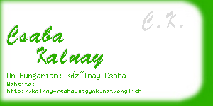 csaba kalnay business card